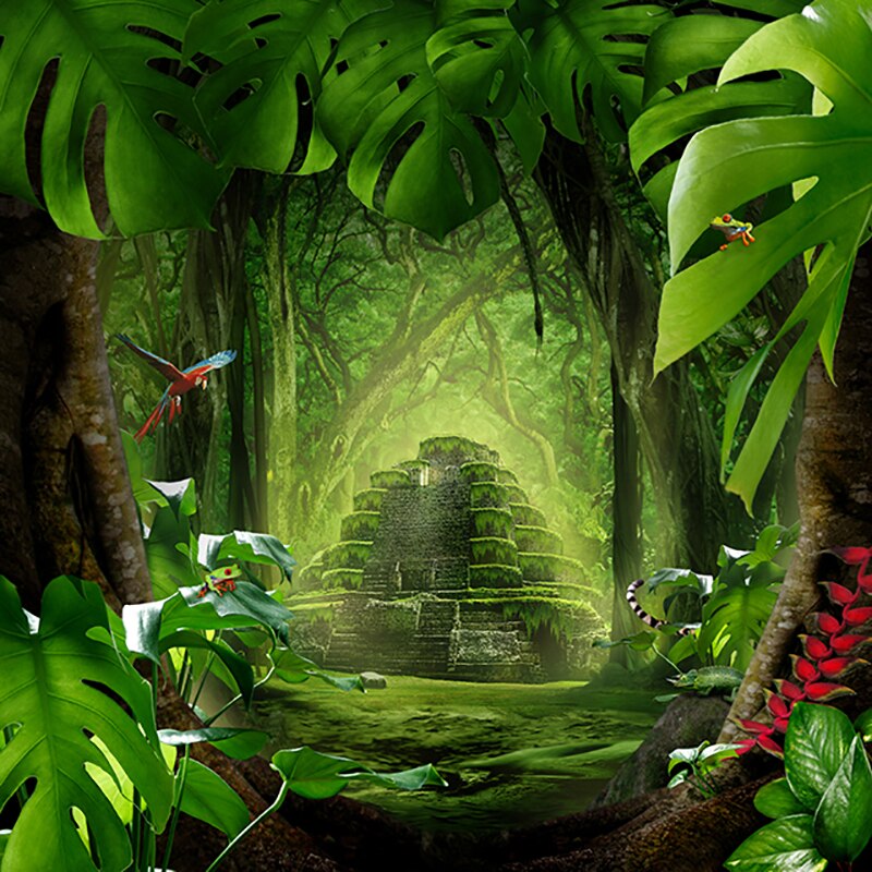 photographic background Mysterious ancient forest building kids boy princess photocall lovely PartyDecorHQ