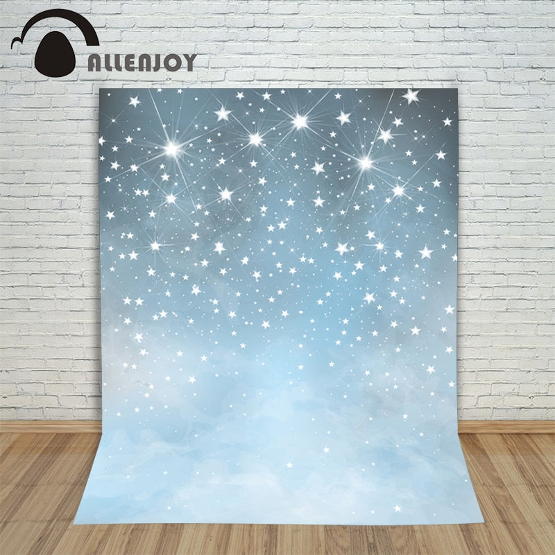 photo background Glitter shining star light blue gray sky kids baby photos 