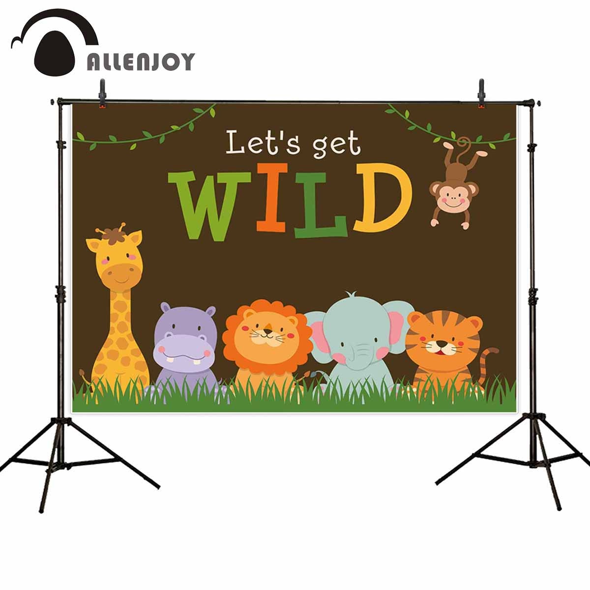 photography wild animal lion zoo children baby cartoon birthday party new born backdrop camera fotografica 