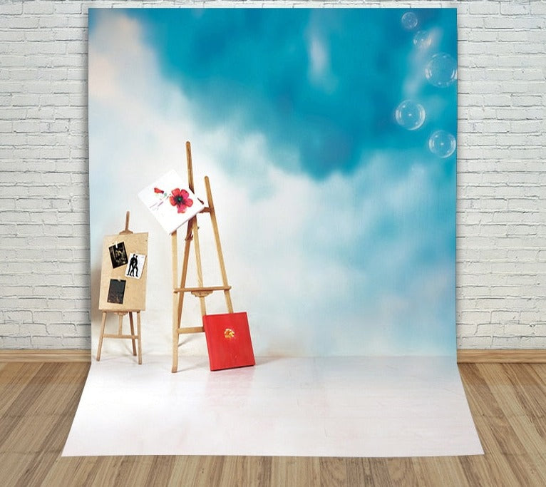 photography backdrops Drawing board blue bubbles children photocall background photo studio 