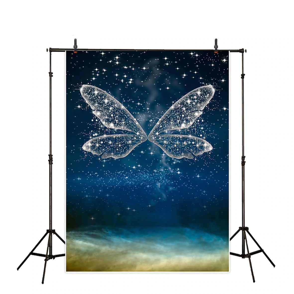 new Year decoration Shiny blue butterfly wings wonderland fairy tale children background photography backdrops 