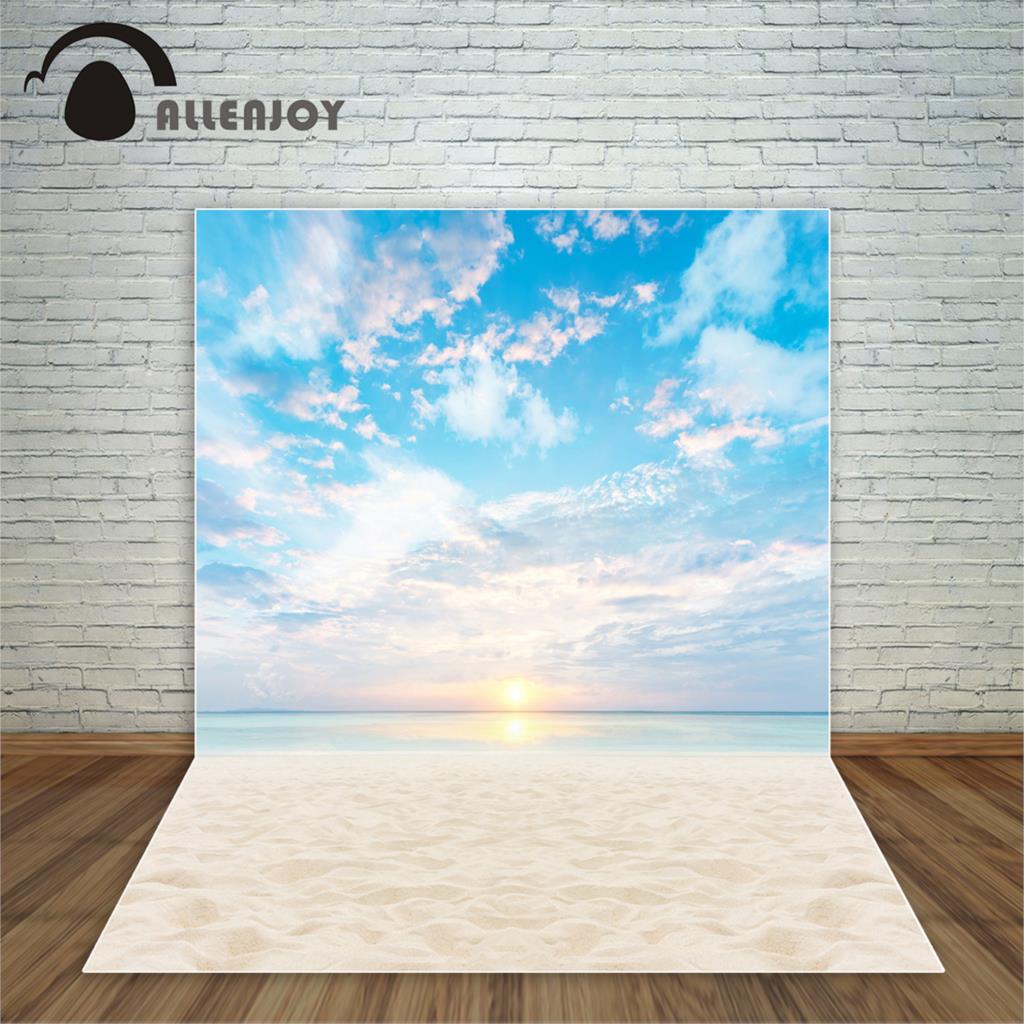 Blue sky sunrise golden sand beach dream island clouds sea water sun photocall decorations home child photography 