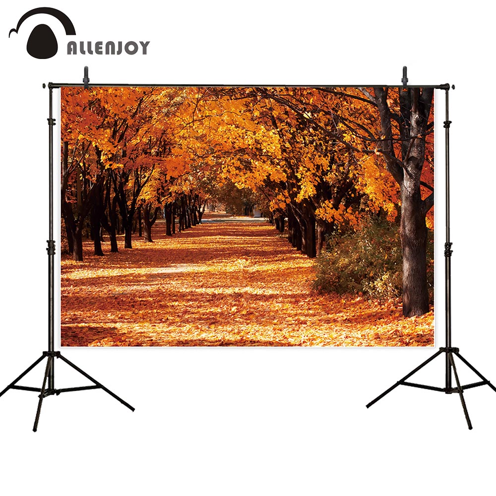 photographic backgrounds golden trees leaf road nature autumn scenery photography studio backdrop photophone 