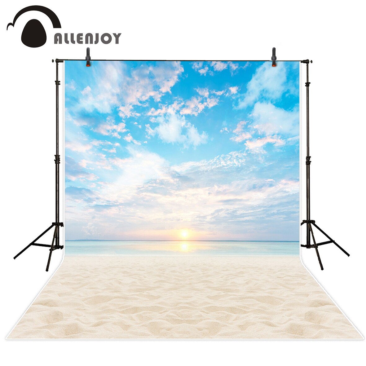 Blue sky sunrise golden sand beach dream island clouds sea water sun photocall decorations home child photography 