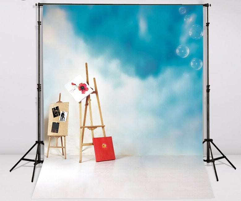 photography backdrops Drawing board blue bubbles children photocall background photo studio 