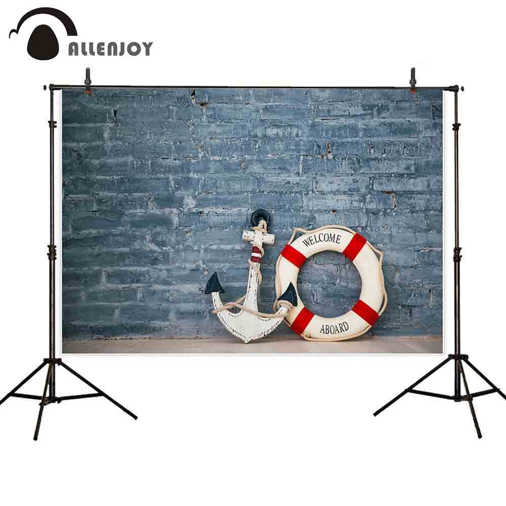 photography background anchor aboard blue brick wall lifebuoy photographic backdrop fotografia photophone photocall 