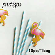 1bag flamingo straw