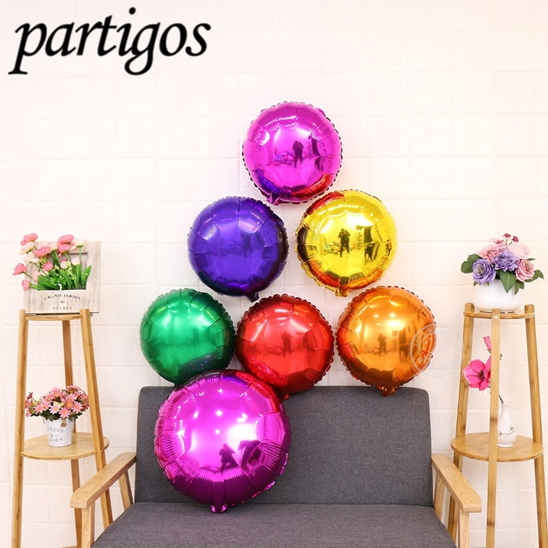 10pcs 18inch Metallic Pure Round  Foil Balloon Wedding Decoration Birthday Party Helium Macaron balloon All Round Palloon Album PartyDecorHQ