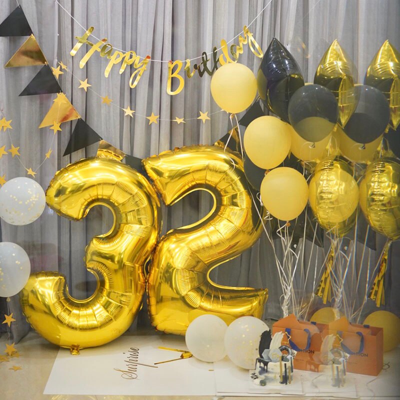 40inch Large Number Balloons Inflatable Foil Helium Balloon Birthday Party Anniversary Festival Decorations Baby Shower Kids Toy PartyDecorHQ