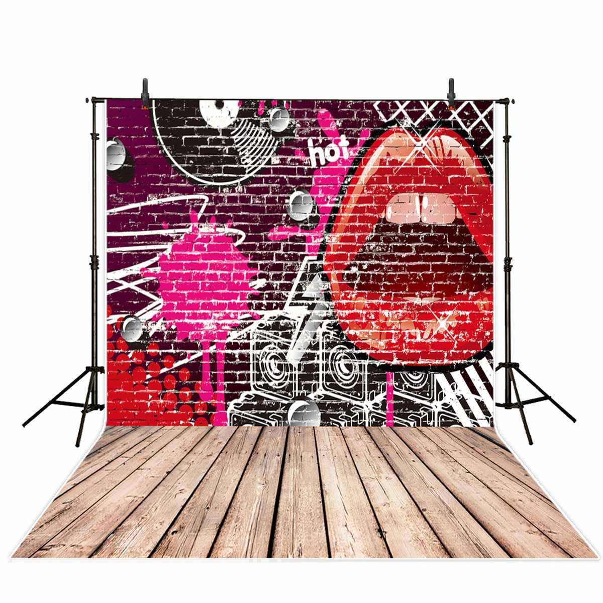 photo background graffiti Brick wall red lip rock camera fotografica profissional cloth photographic 