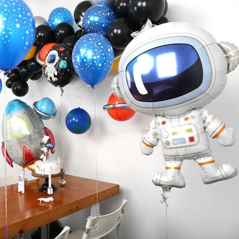 Outer Space Party Astronaut balloons Rocket Foil Balloons Galaxy Theme Boy Kids Birthday Decor Favors helium globals 