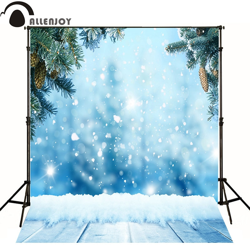 photographic background snowflake winter wood tree snow kids cute photocall professional fabric Christmas party 