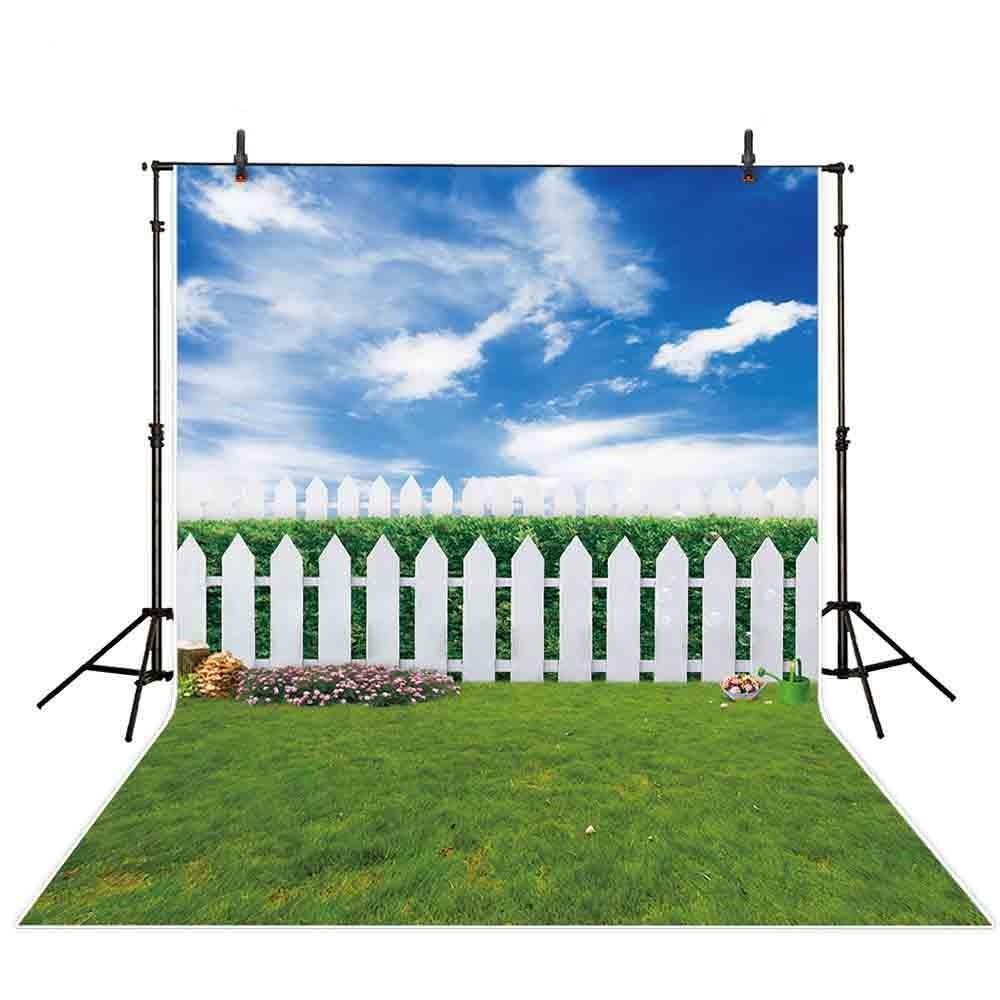 backgrounds photo shoot sky grass fence spring nature scenery children photographic studio backdrops 