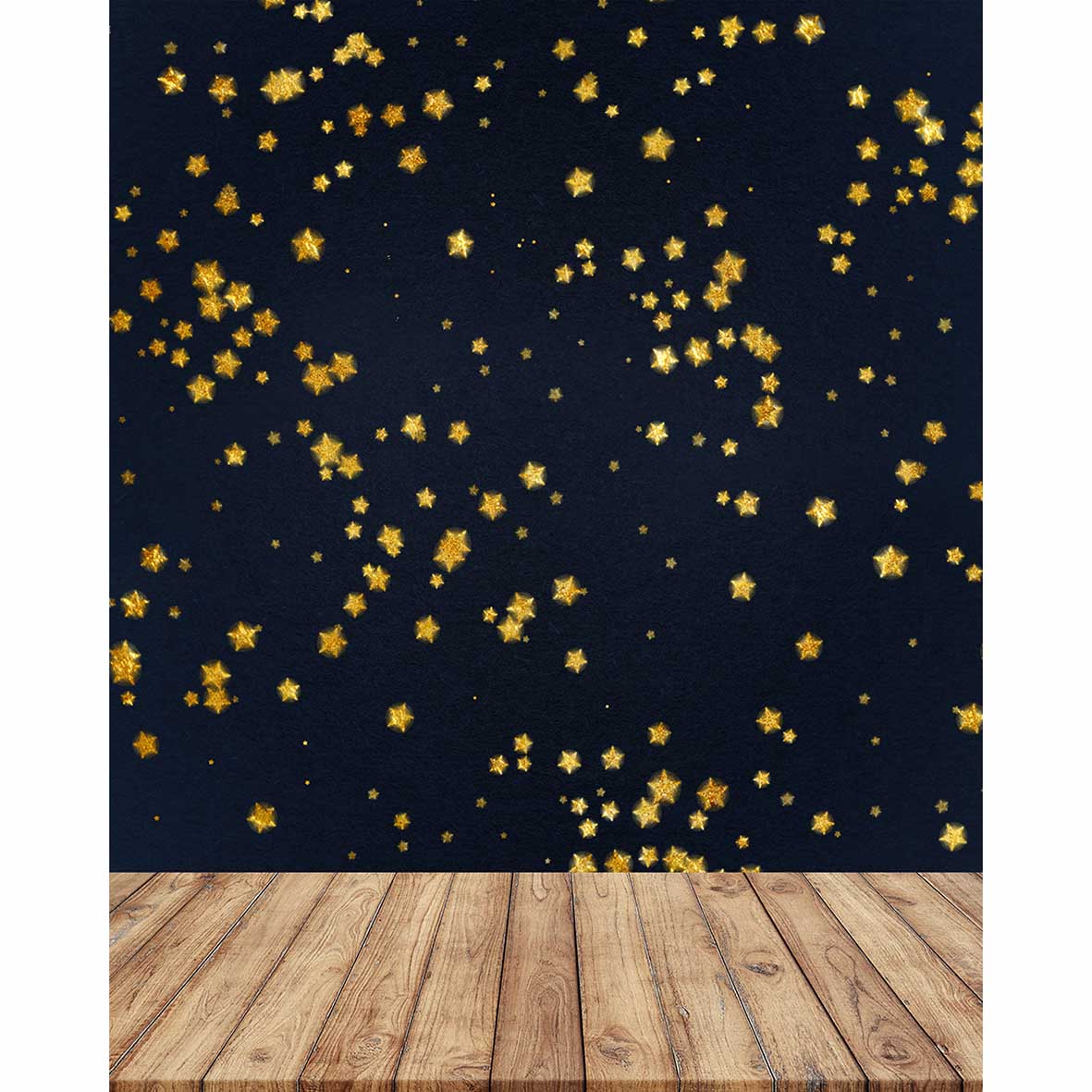 photography backdrops Bokeh golden stars black background wooden board children photo studio 