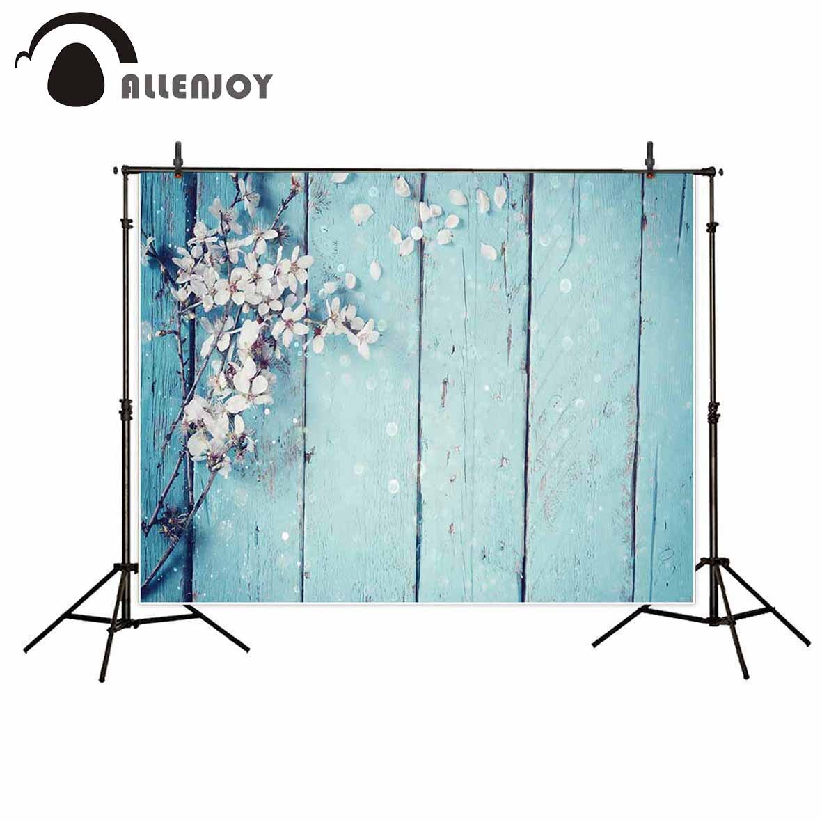 fresh white flowers old blue wooden board spring photo background fund studio backdrop photographic 