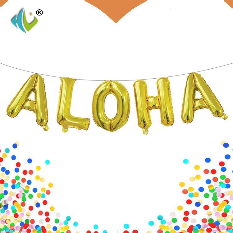 9pcs/lot 16inch Lets Party ALOHA letter Balloons party decorations letter balloons party supplie birthday Party decor PartyDecorHQ