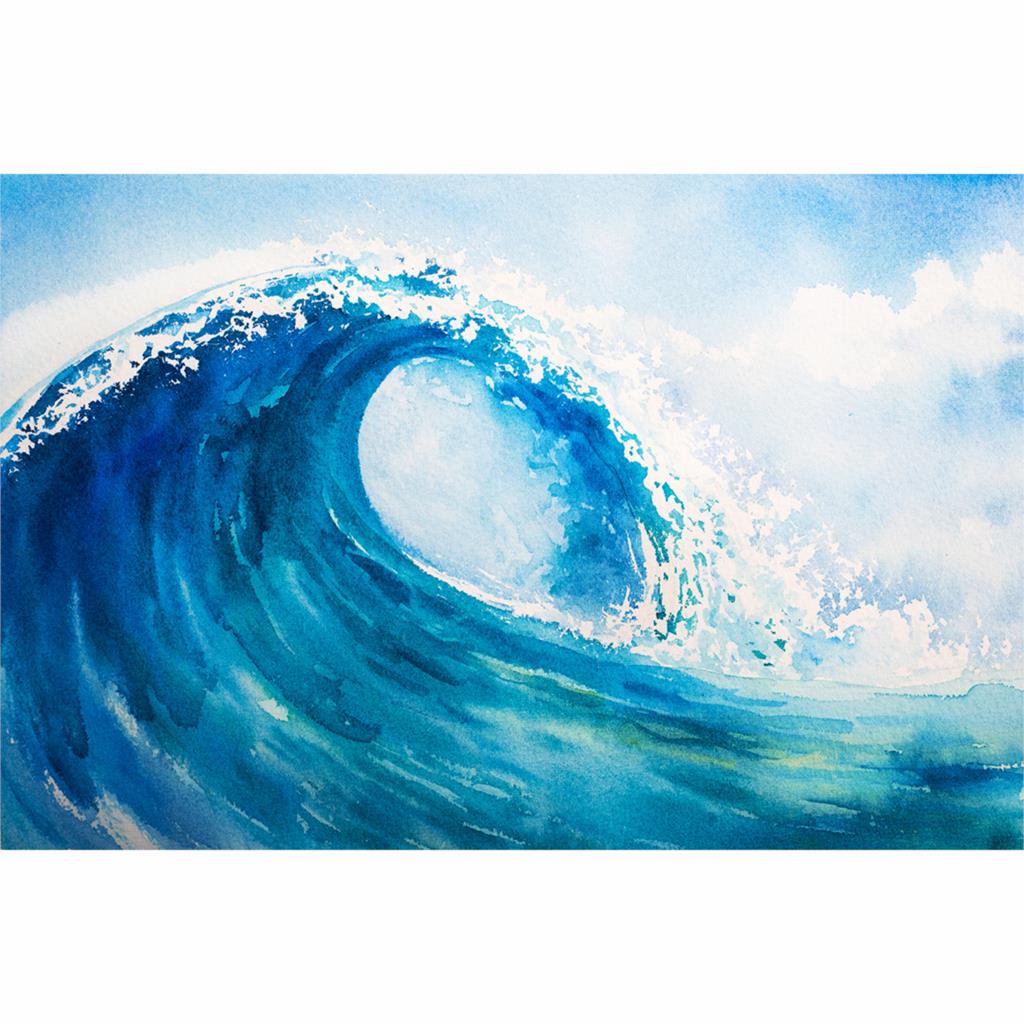 photography backdrops Blue wave background watercolour photo backdrop cloths vinyl 