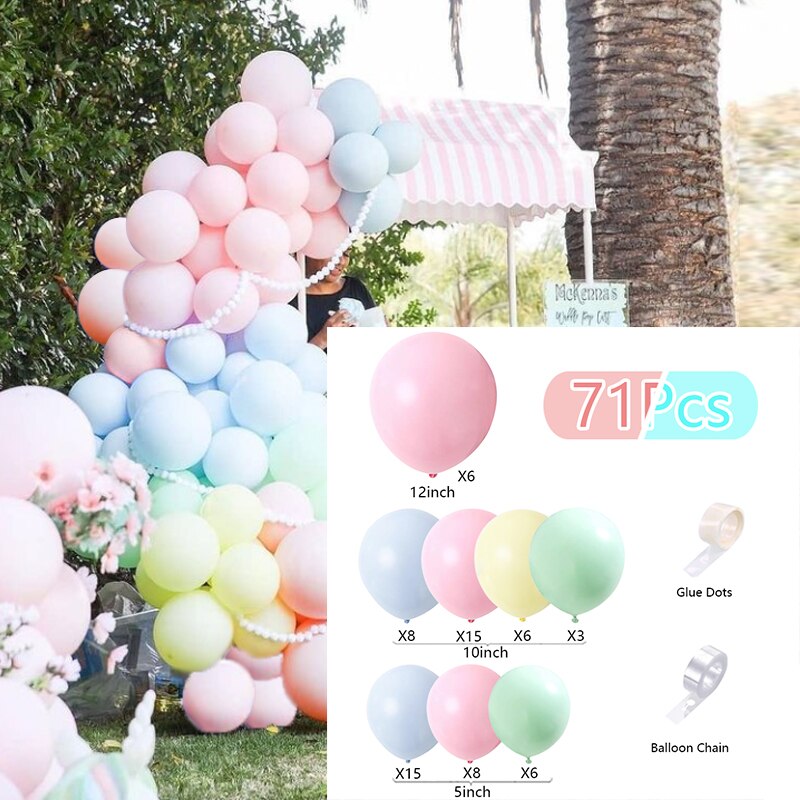 Balloons Arch Set Blue Pink Yellow Balloon Garland Birthday kit Baby Baptism Shower Party Decoration Inflatable Decorations