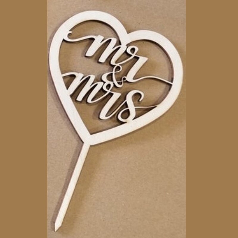 INS New Gold Mr&Mrs Wedding Acrylic Cake Toppers Flower Always Valentine's Day Party Decorations 