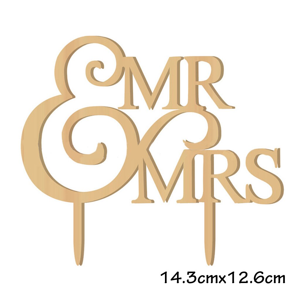 Multi Size Valentines Day Party Love Cake Toppers Mr&Mrs Letter Wedding Decorations Anniversary Gifts Decors 