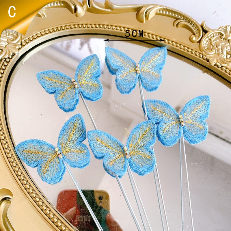 New Happy Birthday Cake Topper Butterfly Handmade Painted Decoration Tools Wedding Party Baby Shower 