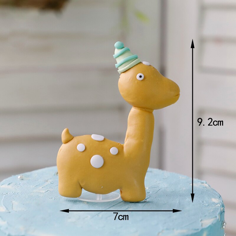 Lovely Cartoon Animal Dinosaur Cake Topper Dessert Decoration Boy Baby Like Happy Birthday Party Cupcake Supplies Flags Gift 