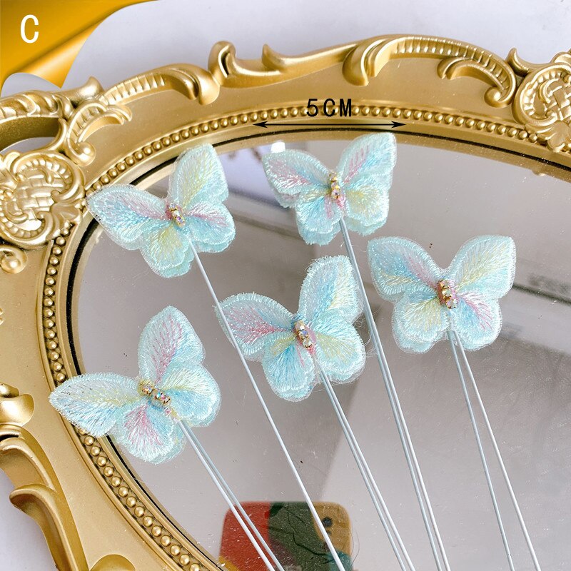 New Happy Birthday Cake Topper Butterfly Handmade Painted Decoration Tools Wedding Party Baby Shower 