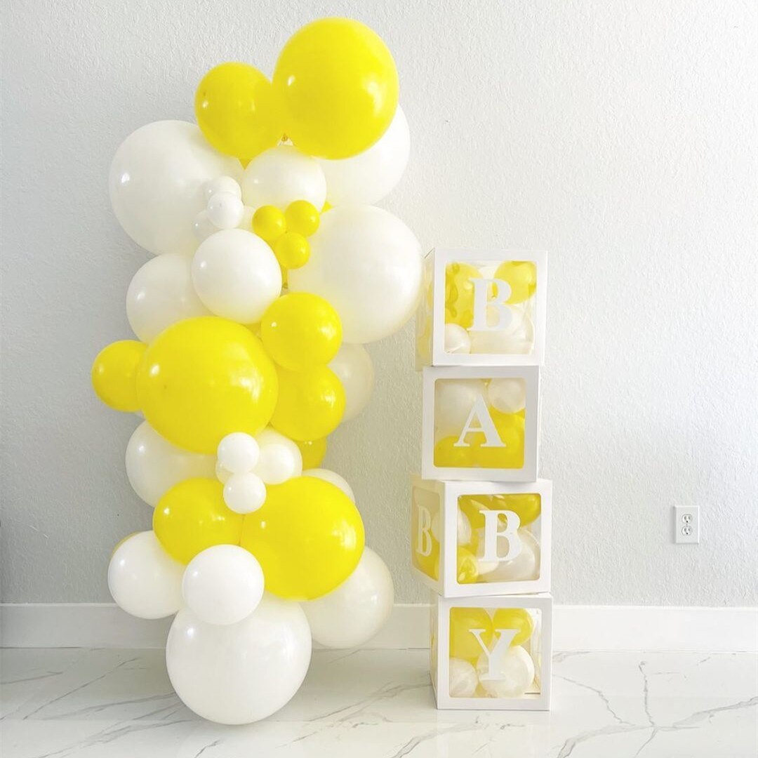 pcs/Set Alphabet Transparent packing Box Latex Balloon Baby Love Wedding Birthday Party Decor Shower 