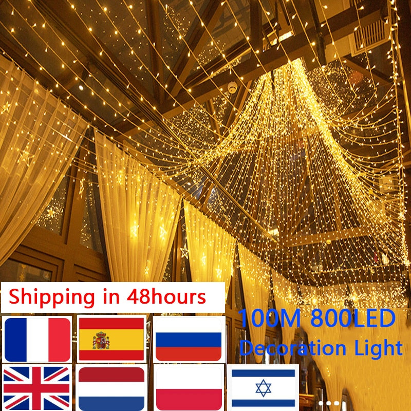 Fairy Lights M- Led String Garland Christmas Light Waterproof Tree Home Garden Wedding Party Outdoor Indoor Decoration Inflatable Decorations