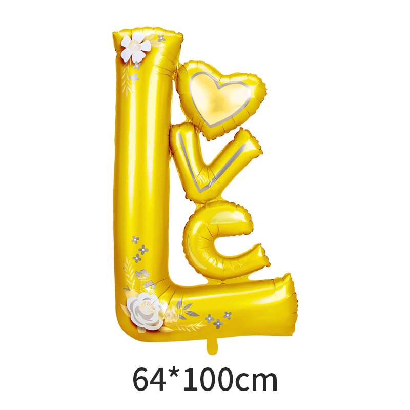 Wedding Decoration Balloons Bride Siamese Love Bear Birthday Party Confession Gold Balloon Anniversary 