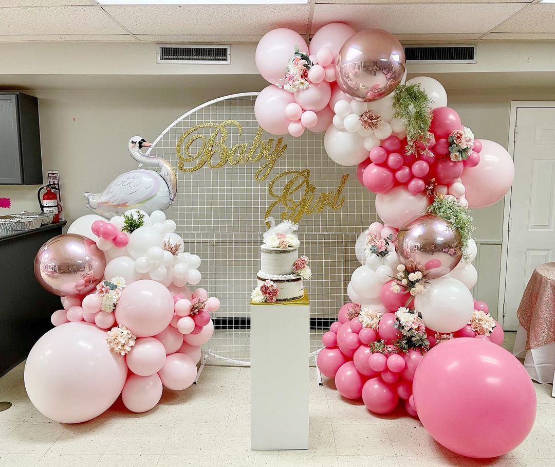 Swan Balloon Garland Arch Kits Pink Rose Latex Balloons White Helium Ballon Wedding Birthday Party Decor Backdrop Globos Inflatable Decorations