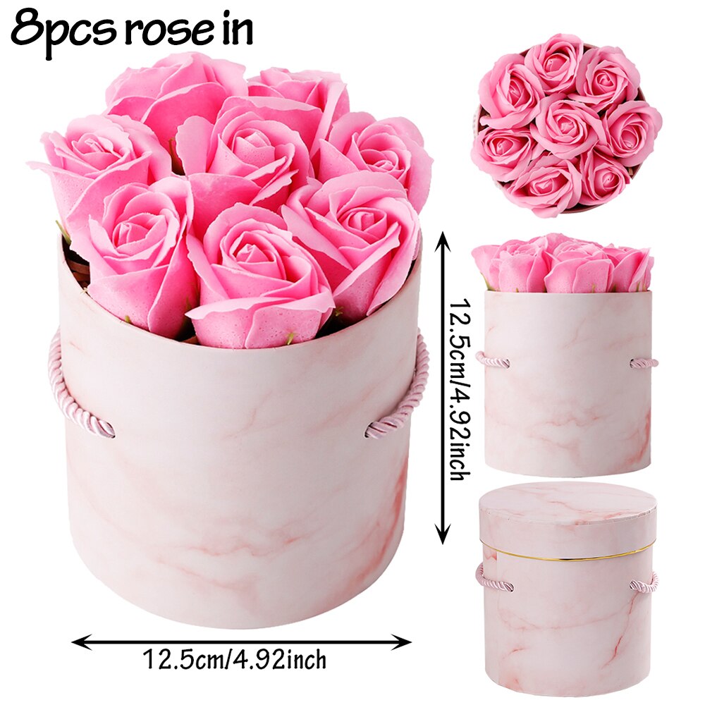 Pcs Valentines Day Gifts Soap Rose Box Artificial Flowers Bridal Bouquet Wedding Party Decorations Anniversary Presents 