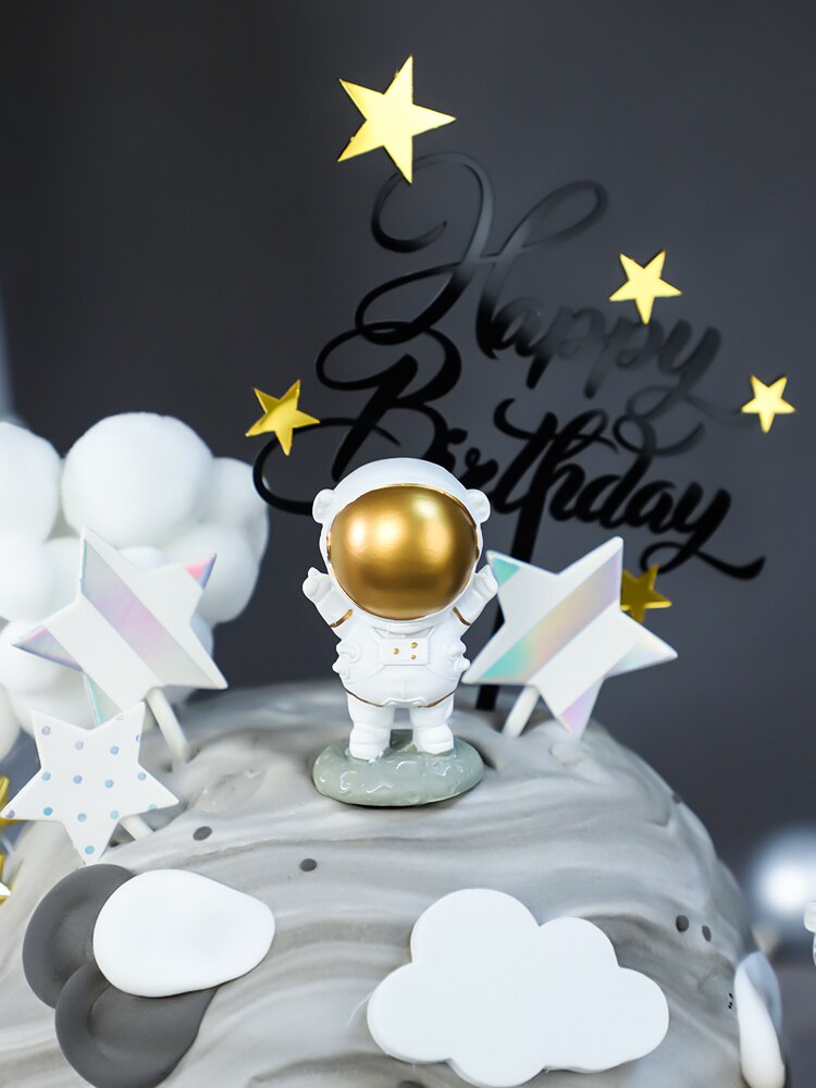 Astronaut Cake Topper Space Universe Birthday Decoration Outer Party Dessert Props Festive Toppers Gift Supplies 