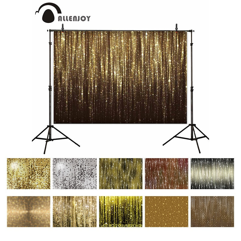 Gold Twinkly Fringe Foil Backdrop Glitter Shine Wedding Decoration Birthday Bachelor Party Photophone Background 