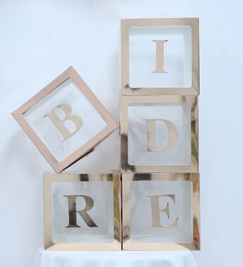 Set Rose Gold Bride Balloon Box Transparent Letter Graduation Birthday Wedding Decorations Baby Shwoer Home Decor 