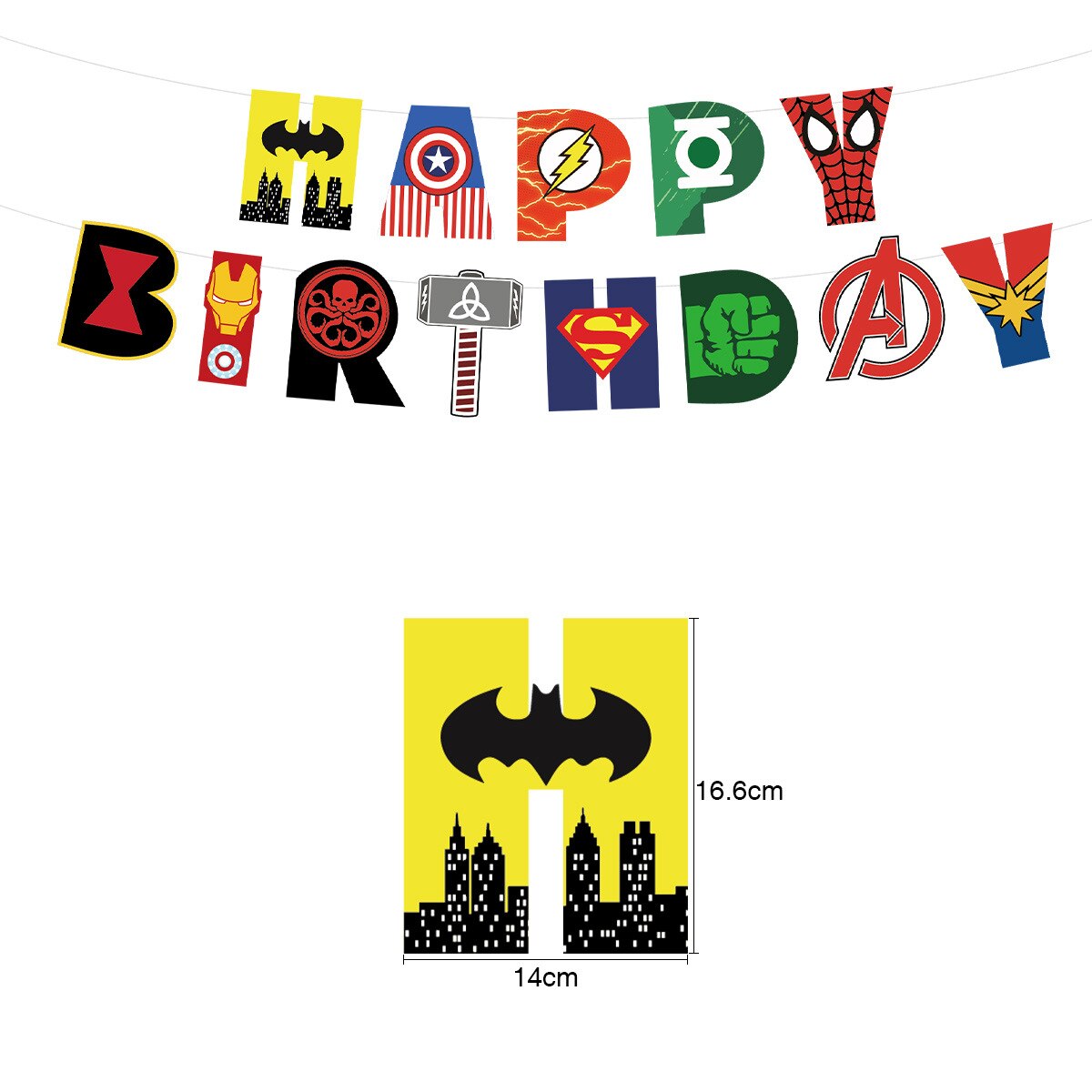 Red Yellow Balloon Set Birthday Party Decoration Happy Banner Cake Topper Children's Supplies 