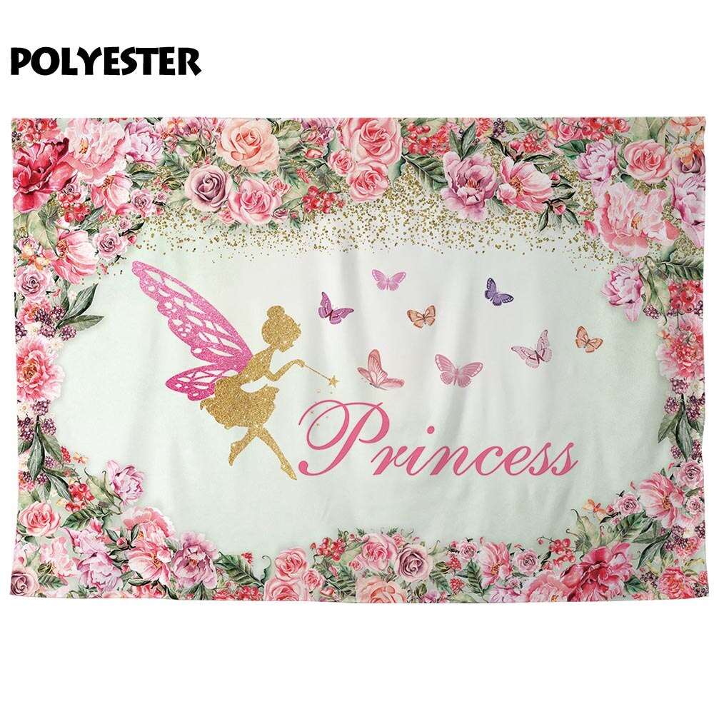 photography backdrops wreath flower floral fairy children baby girl birthday customize photocall background 