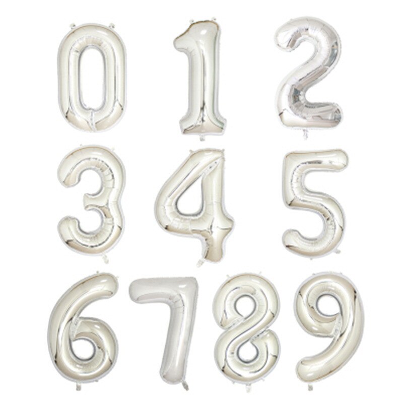 pcs/Set Number inch Rose Gold Foil Balloons Digital Globos Anniversary Wedding Birthday Party Decorations 