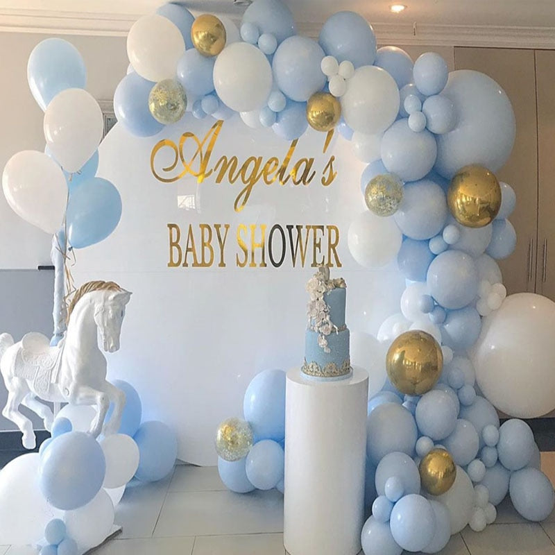 pcs/Set Blue white Balloon Garland Arch kit Metal Gold Balloons Wedding Birthday Party Baby Shower Decorations Balaos Inflatable