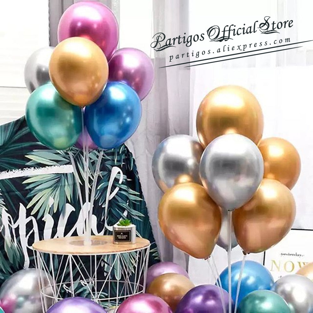 pcs inch Chrome balloons metallic helium globos birthday party decor giant ball balloon chains wedding bridal shiny 