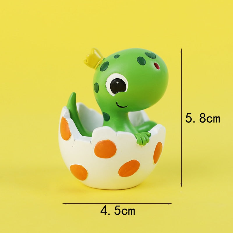 Lovely Dinosaur Birthday Eggshell Cartoon Baby Cake Topper Green leaf Arch Dino Collection Kids Boy Party Baking Gifts 