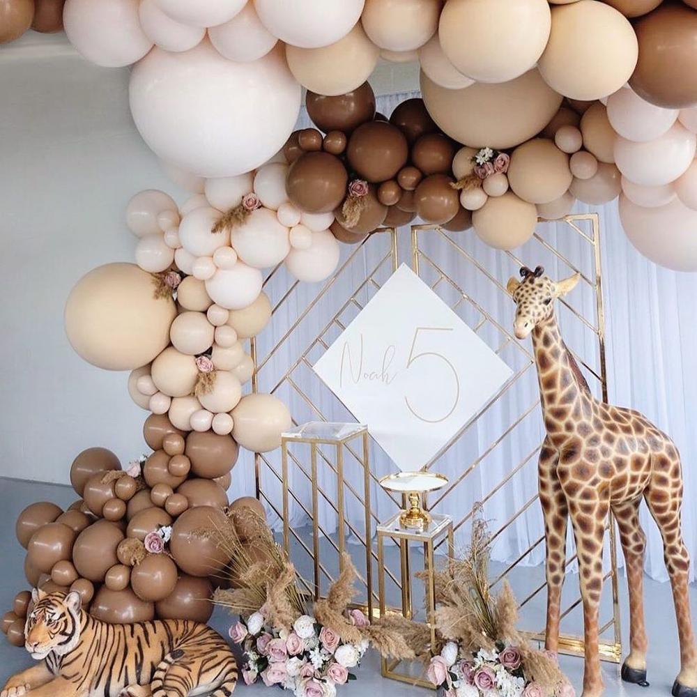 pcs Coffee Apricot Balloons Garland Birthday Wedding Decorations Arch Skin Gold Latex Balloon Baby Shower Party Decor Inflatable