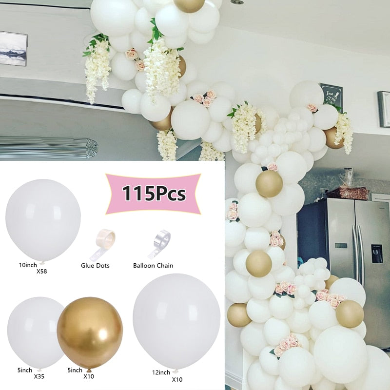 Balloons Arch Set Pink White Green Baloon Garland Baby Baptism Shower Balloon Kit Birthday Party Wedding Decoration 