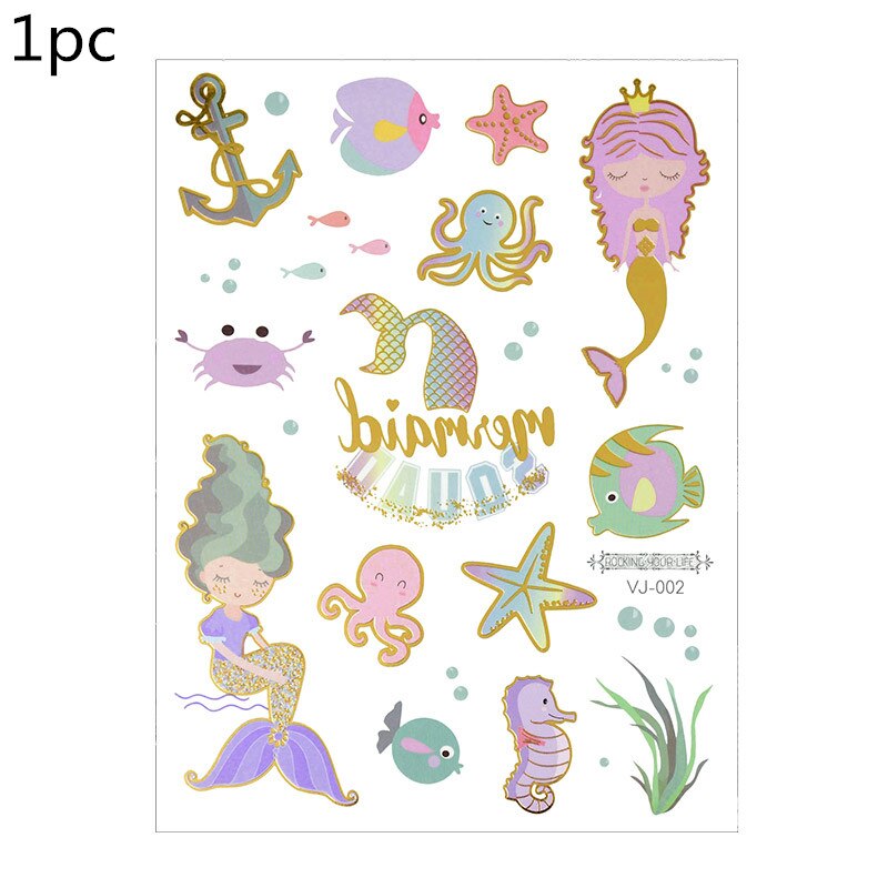 Children Cute Cartoon Animal unicornTemporary Tattoo Stickers Baby Shower Kids Body Makeup Sticker Tattoos 