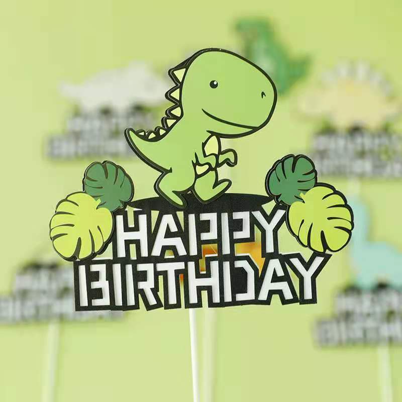 set Outer Space Dinosaur Animal Cake Topper Galaxy/solar System Jungle Theme Party Cupcake Top Kid's Birthday Baking Suppy 