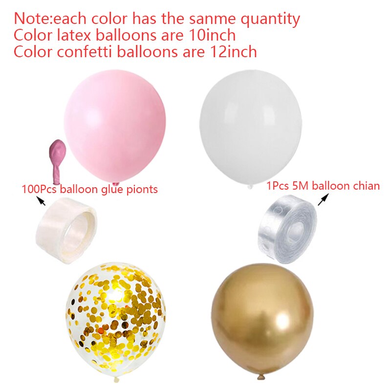 Pcs Balloons Arch Set Baby Baptism Shower Gold Confetti Ballon Garland Wedding Balloon Kit Birthday Party Decoration Inflatable Decorations