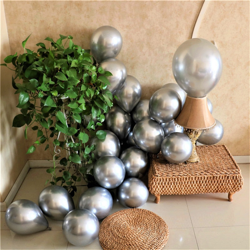 Chrome Metal Balloon inch Helium Latex Balloons Birthday Party Decoration Wedding Room Decor Baby Shower Globos Supplies 