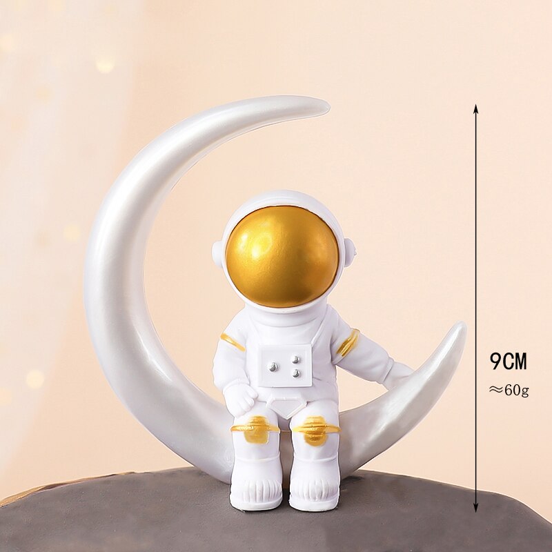 Astronaut Cake Topper Space Universe Birthday Decoration Outer Party Dessert Props Festive Toppers Gift Supplies 