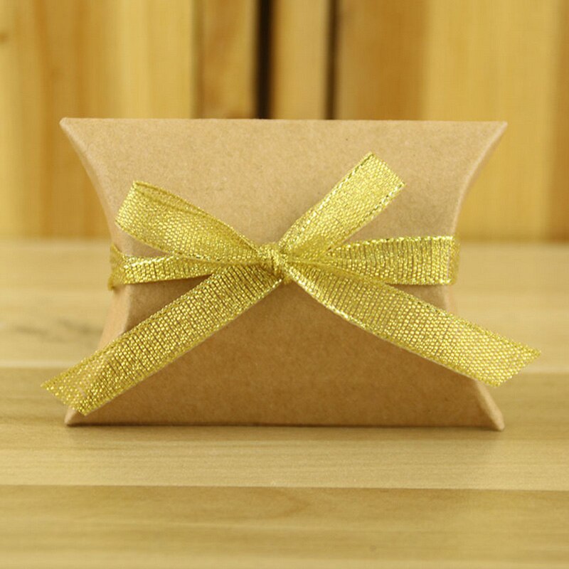 pcs Kraft Paper Gift Box Packaging Pillow Shape Candy Bag DIY Wedding Party Favor Boxes Christmas Supplies 