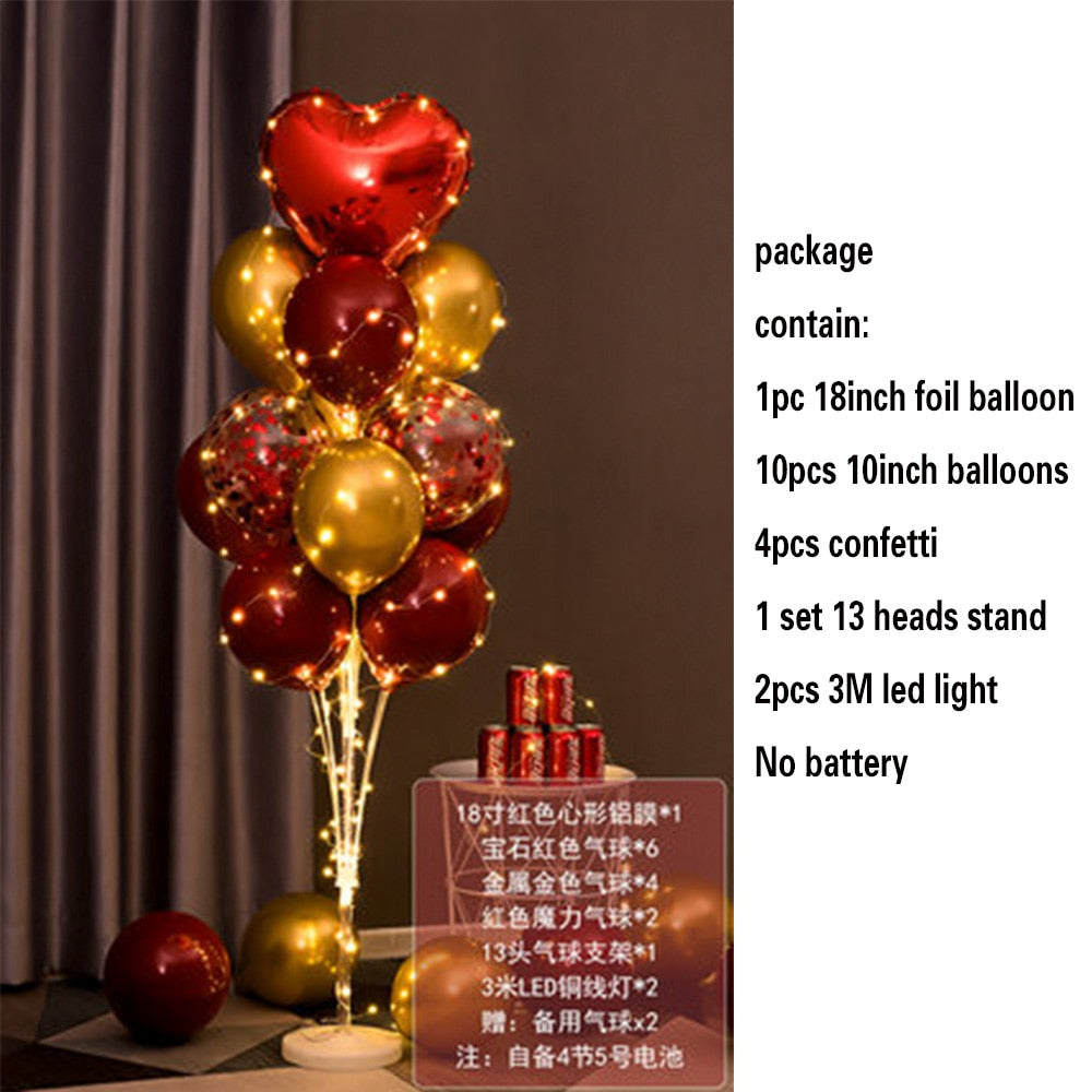 Table Balloons Stand Kit String Light Centerpiece Balloon Birthday Baby Shower Christmas Party Decorations 